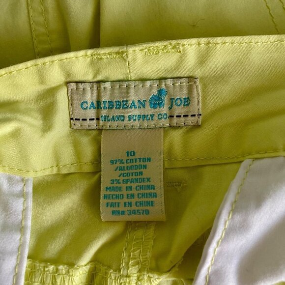 Caribbean Joe Yellow Capris Size 10 - Picture 4 of 5